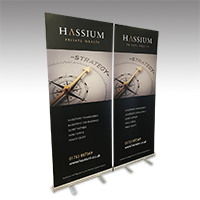 Roll-up Banner Design for Hassium by The Pea Green Boat Design, Croydon, Surrey, London
