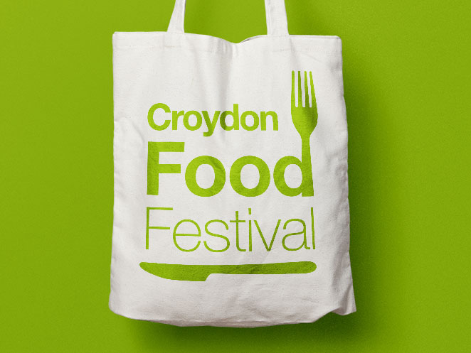logo design for croydon food festival by the pea green boat design